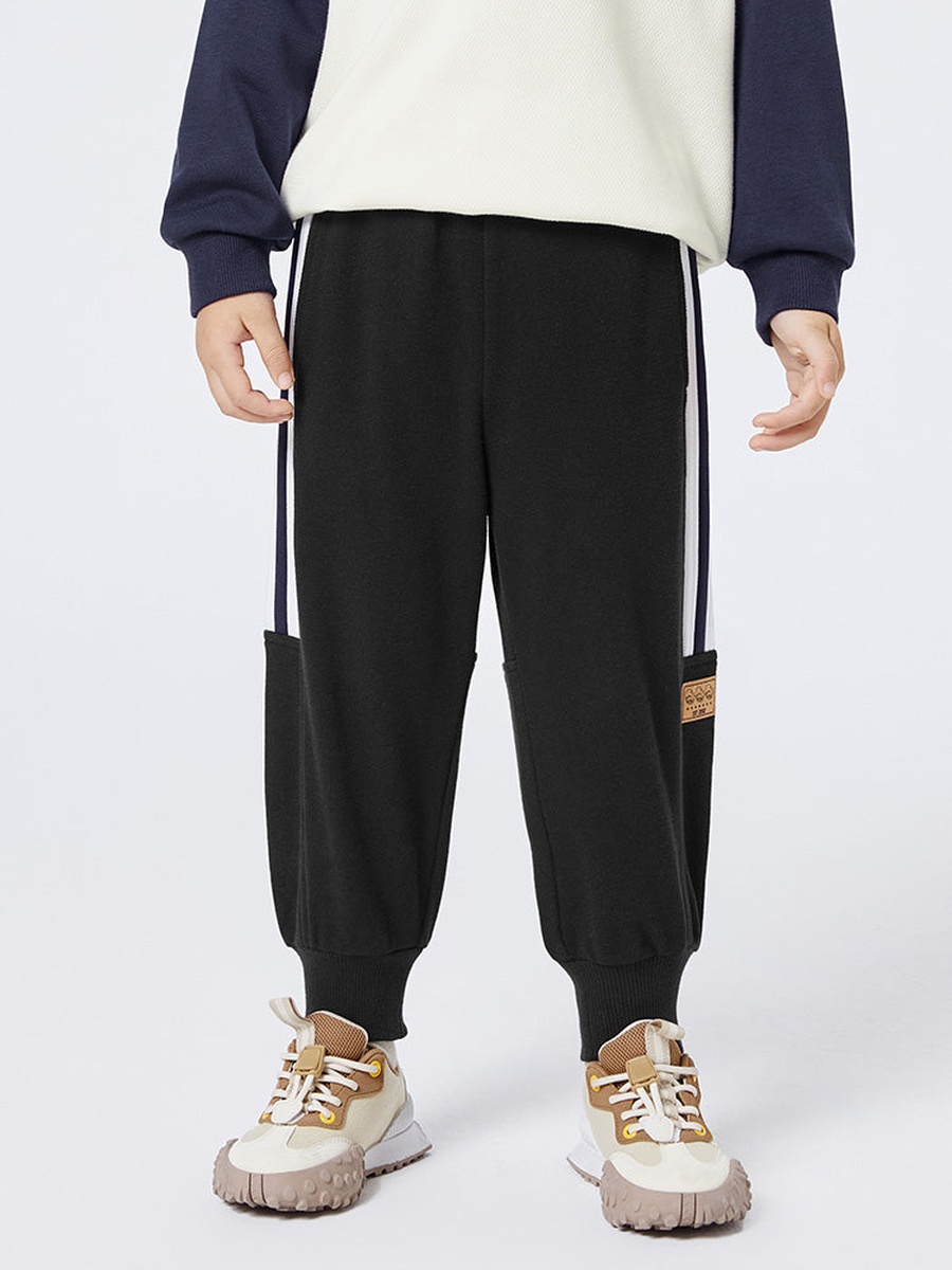 Textured Joggers with Side Taping