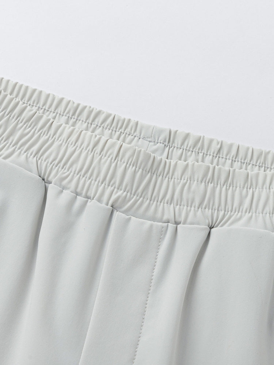 Solid Mid-Length Pants