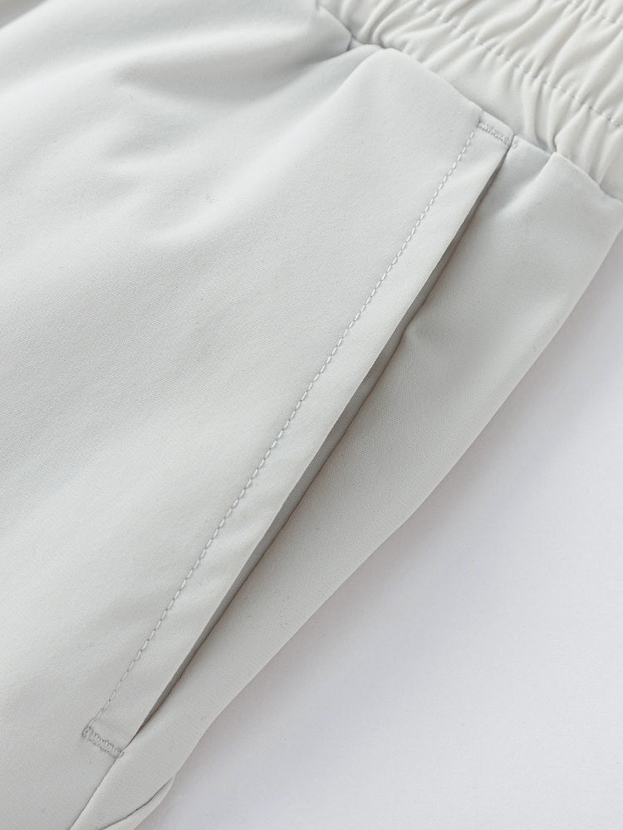 Solid Mid-Length Pants