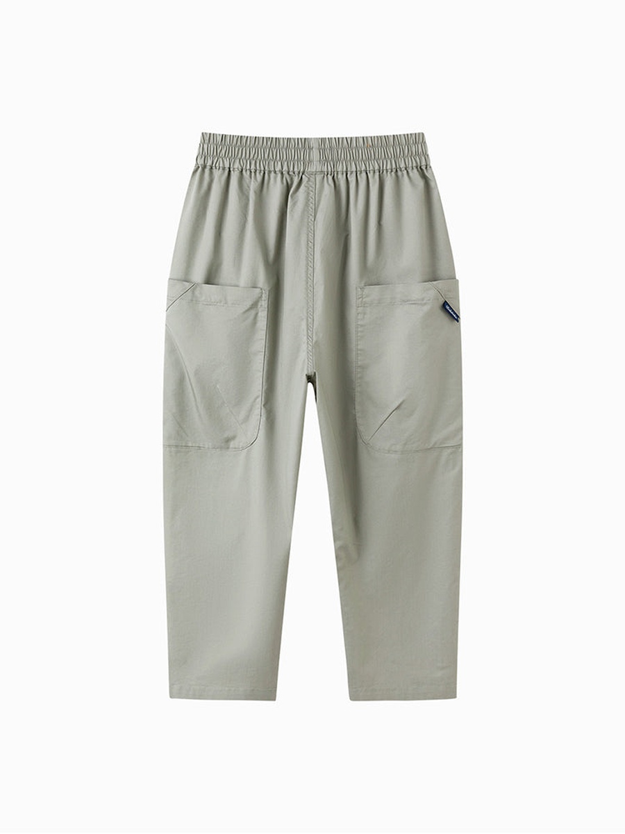 Solid Pants with Small Embroidery