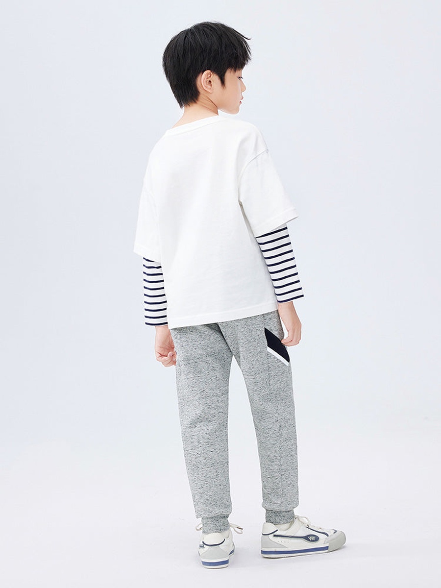 Melange Joggers with Contrast Panel