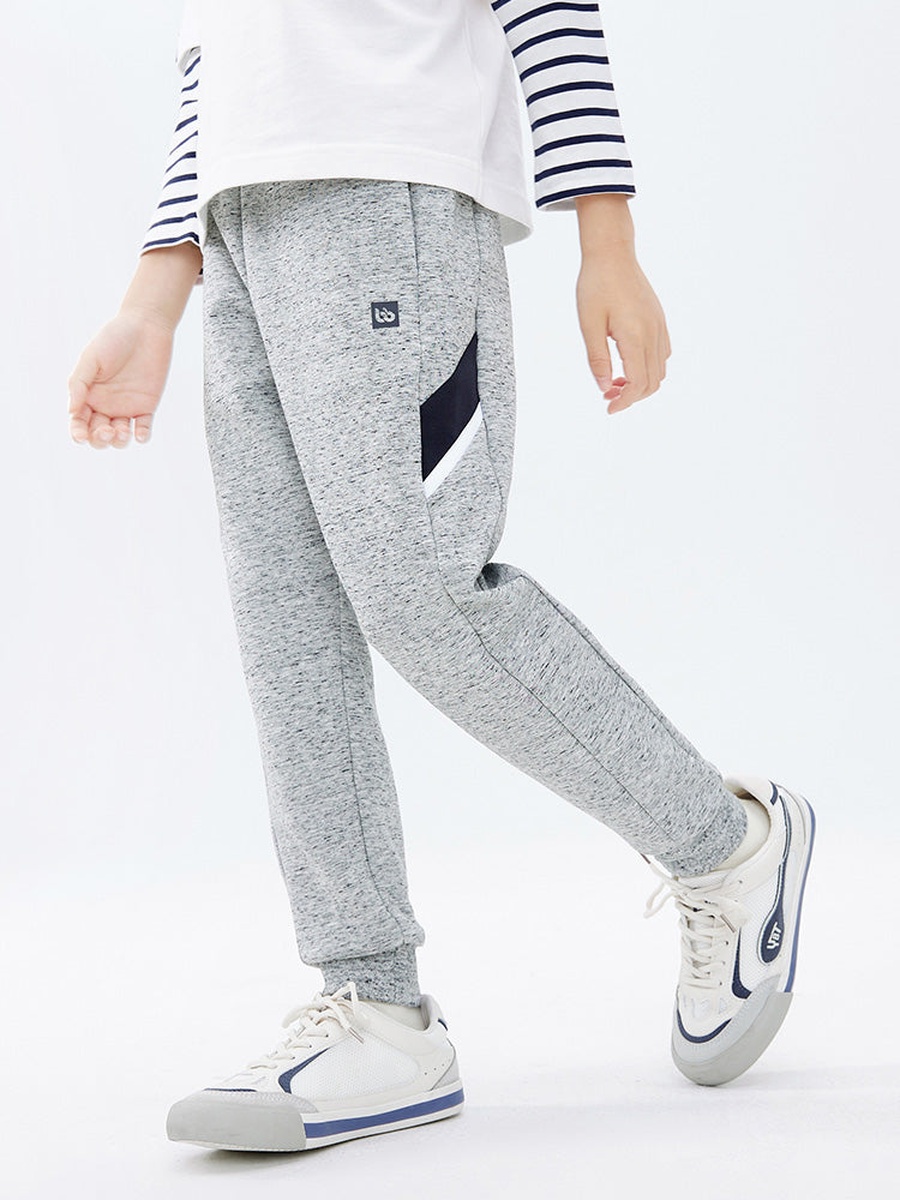 Melange Joggers with Contrast Panel