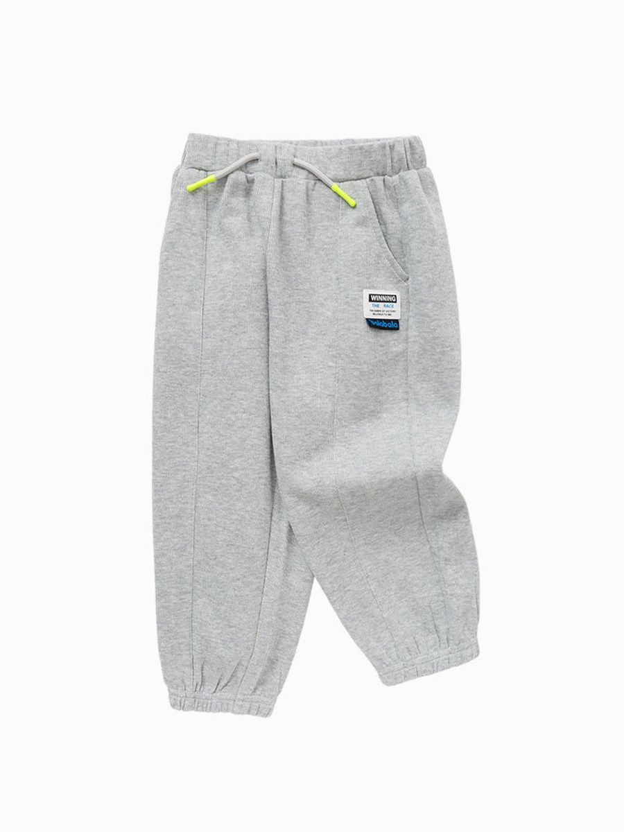 Drawstring Waist Joggers with Patch
