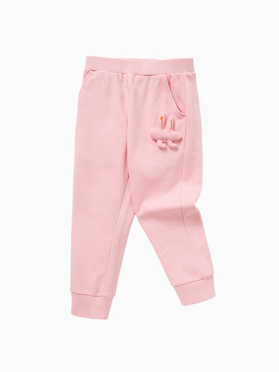 Solid Cuffed Joggers with Applique