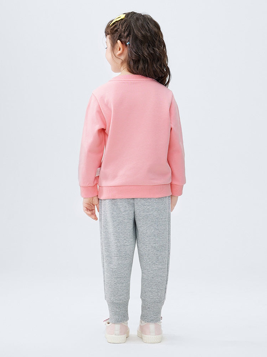 Elastic Waist Joggers with Bear Patch
