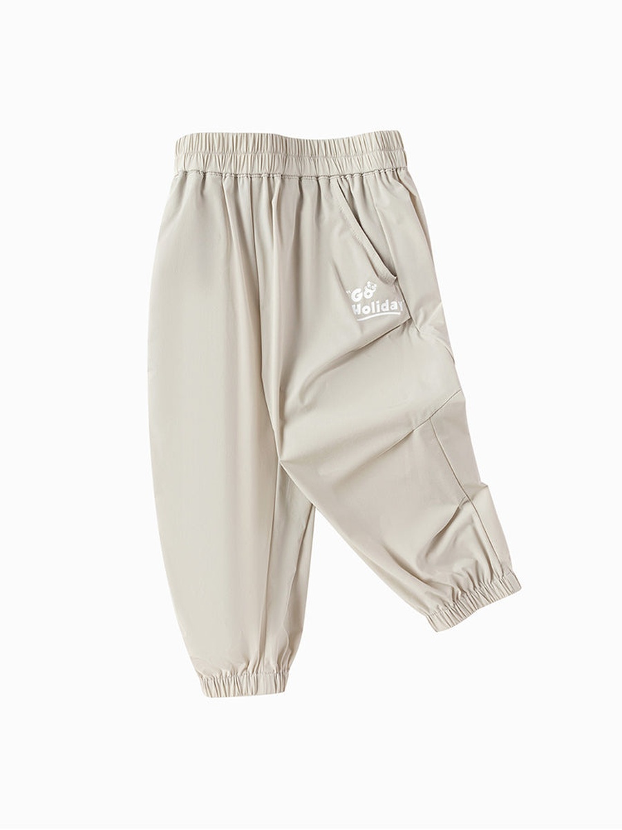 Elastic Waist Pants with Print