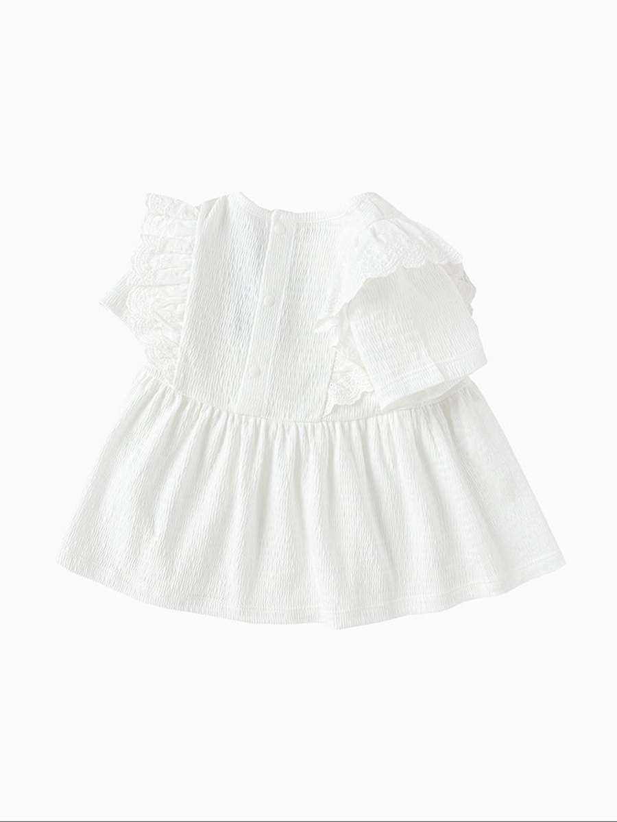 Embroidered Ruffled Top