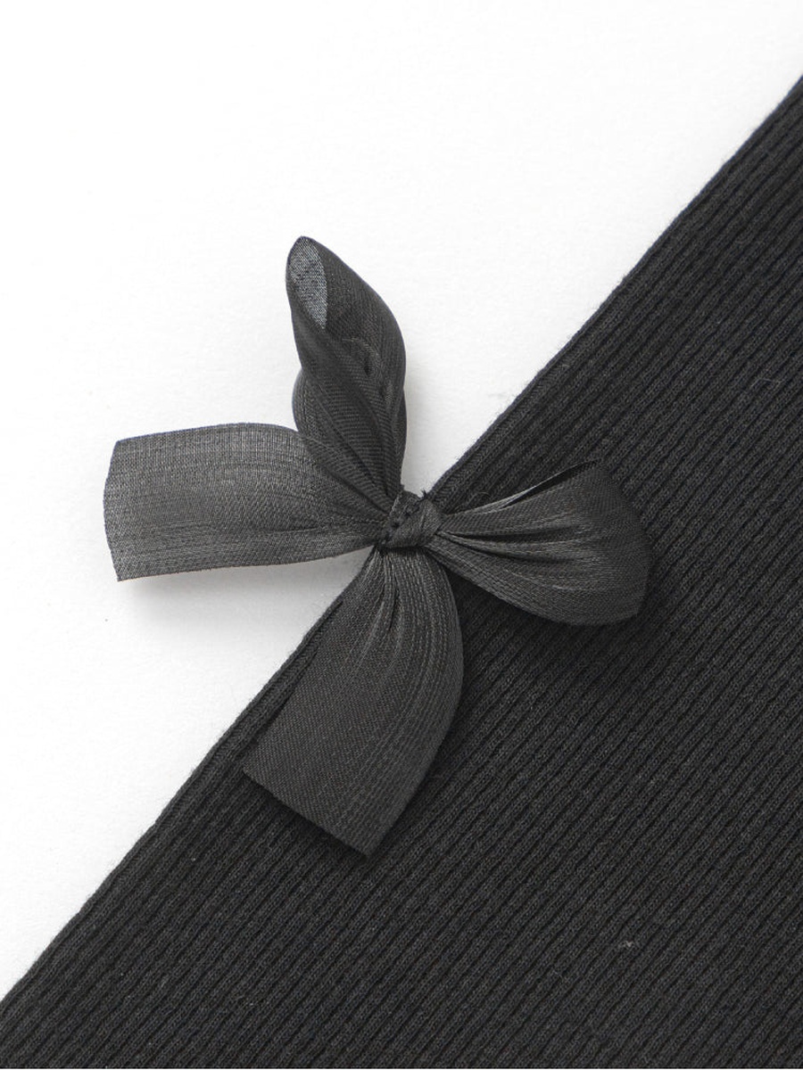 Ribbed Leggings with Side Bow Detail