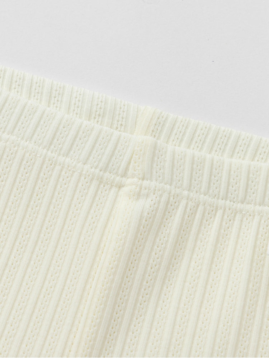 Ribbed Leggings with Bow Accent