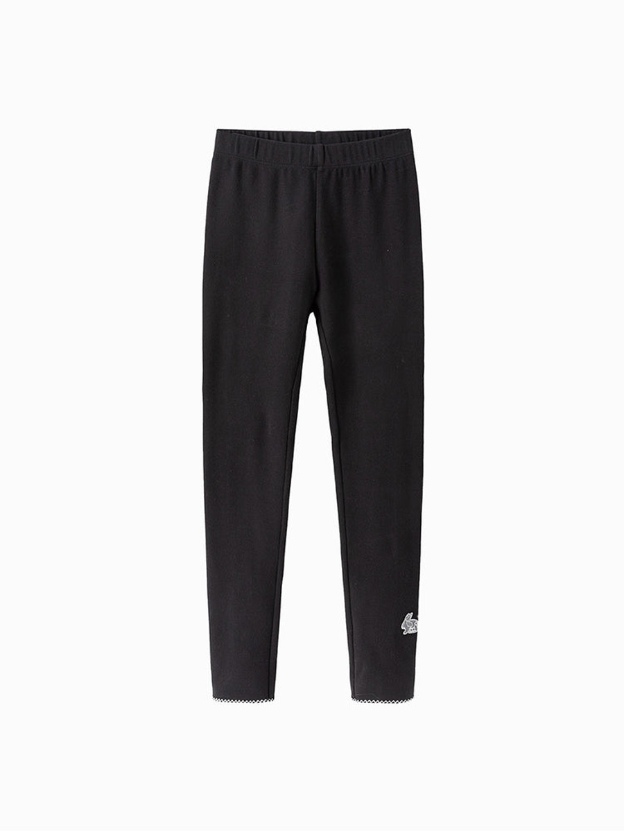 Stitch Cuff Detail Solid Leggings
