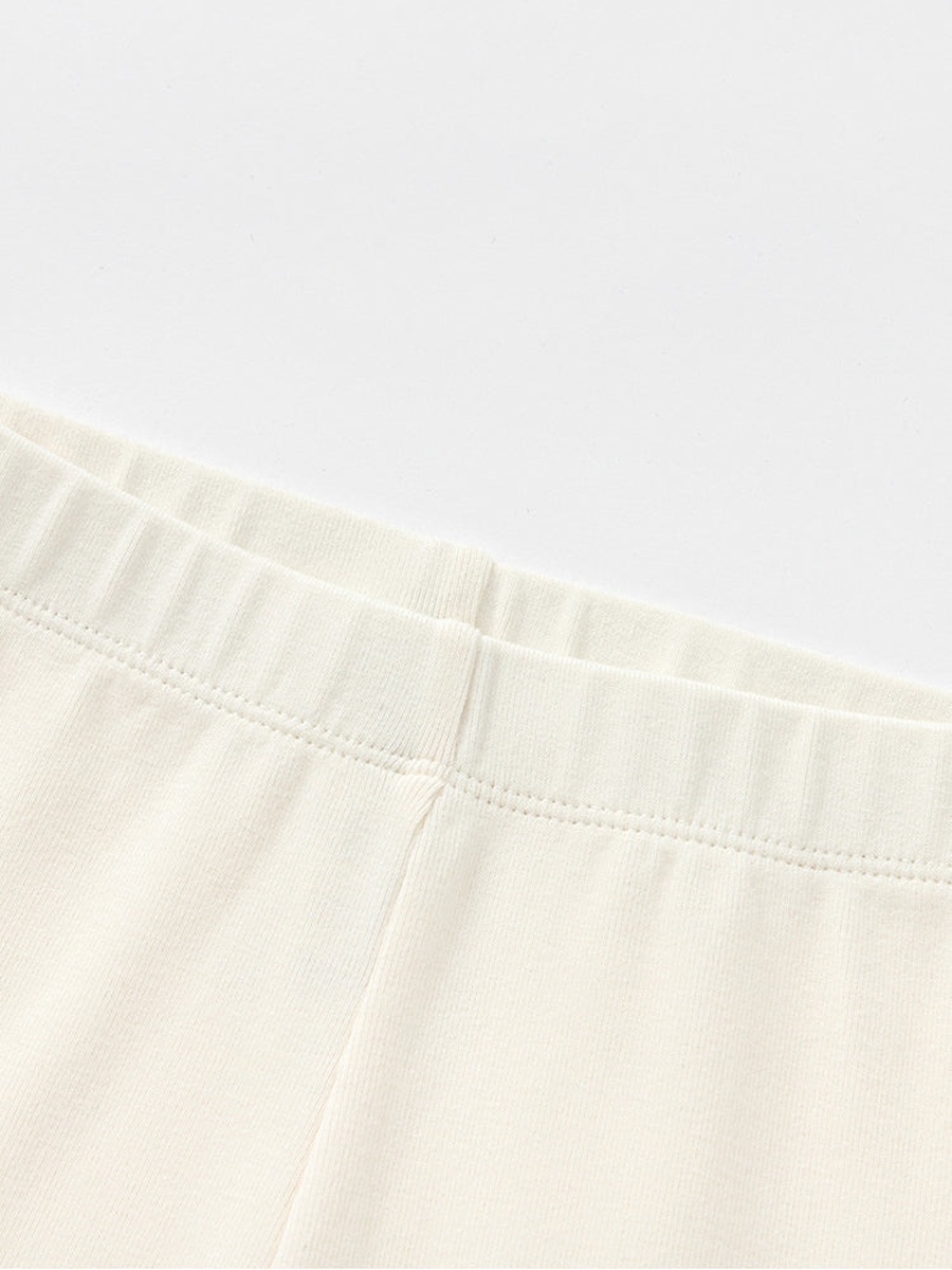 Lace Hem Detail Solid Leggings
