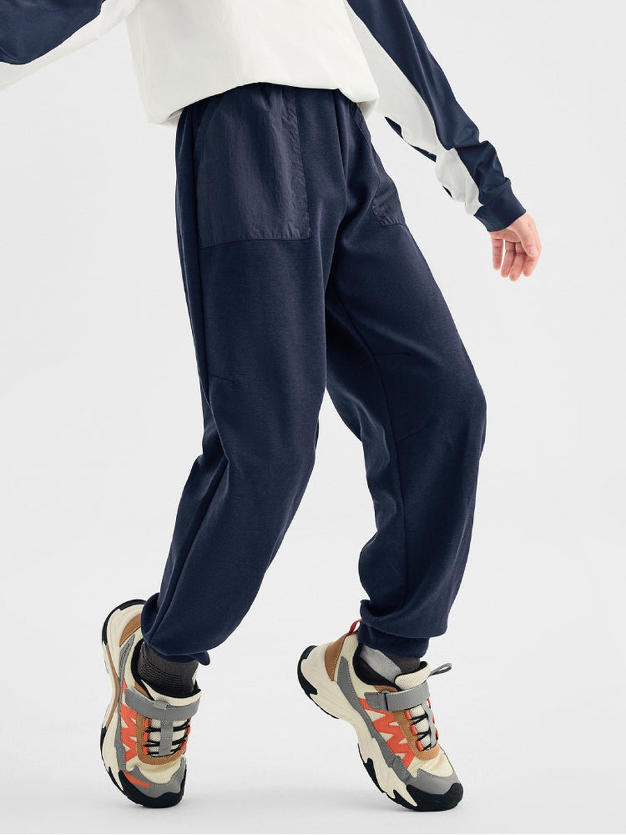 Solid Elastic Waist Joggers