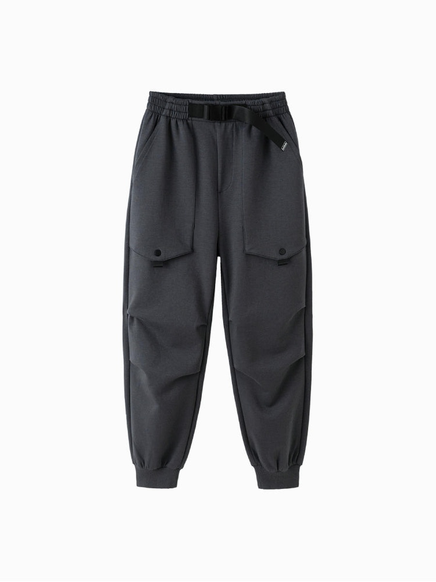 Solid Cargo Joggers with Adjustable Belt