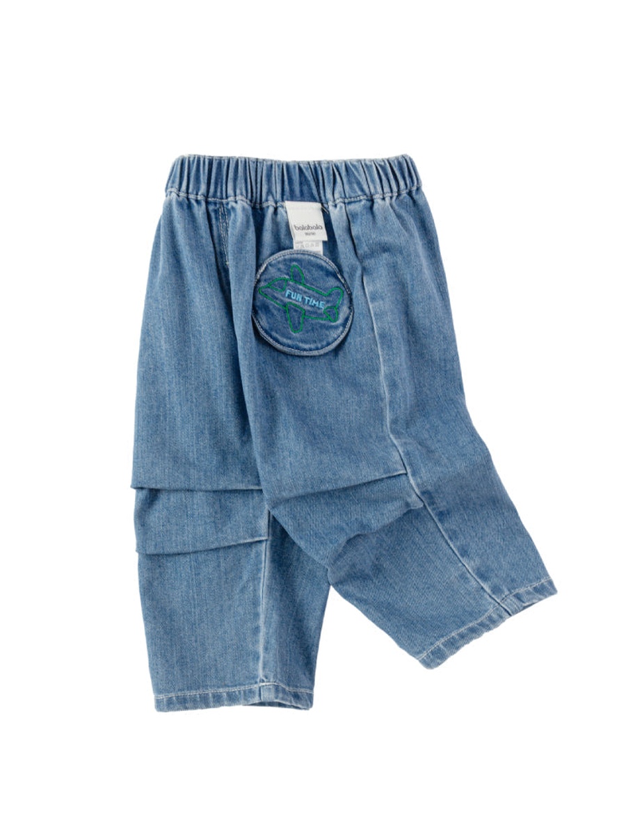 Denim Jeans with Embroidered Patch