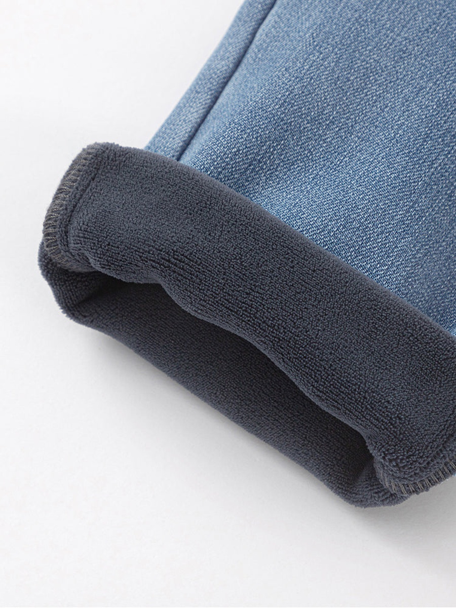 Elastic Waist Jeans with Patch
