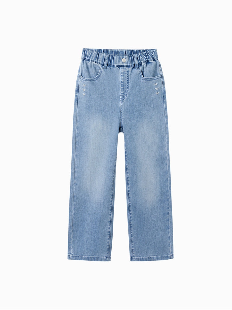 Heart Embroidery Detail Jeans