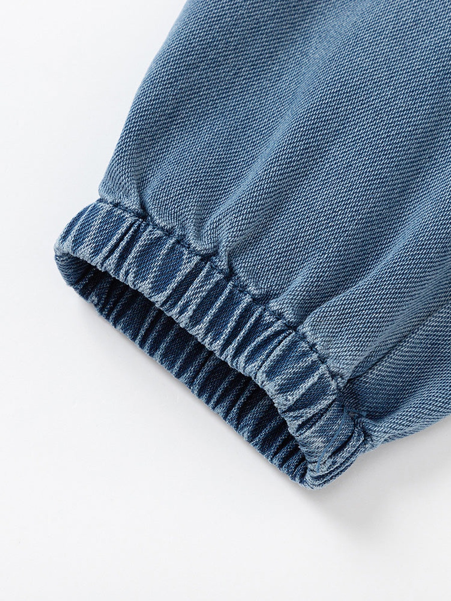Solid Denim Jeans with Belt