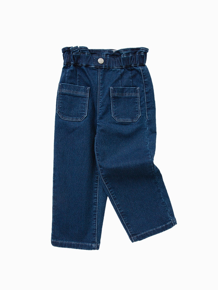 Ruffled Elastic Waist Jeans