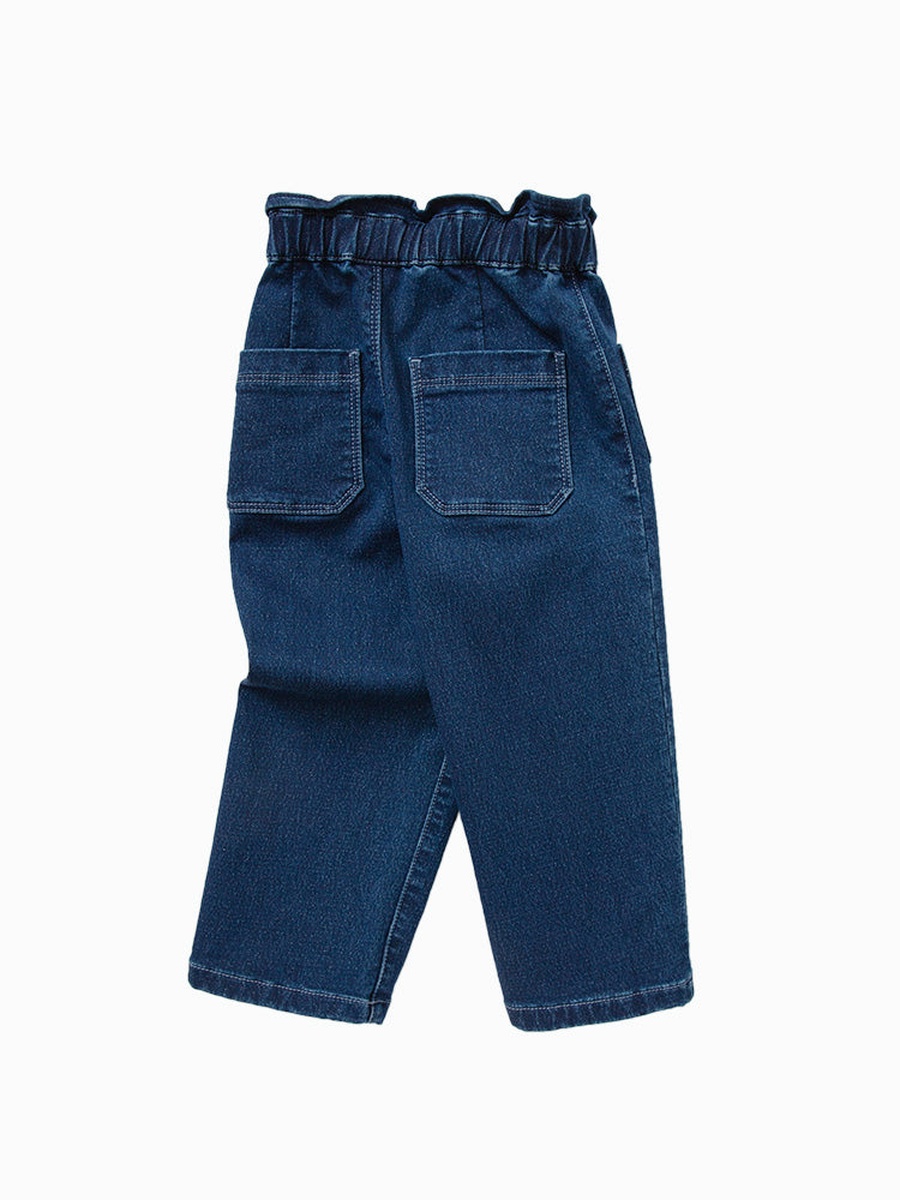 Ruffled Elastic Waist Jeans