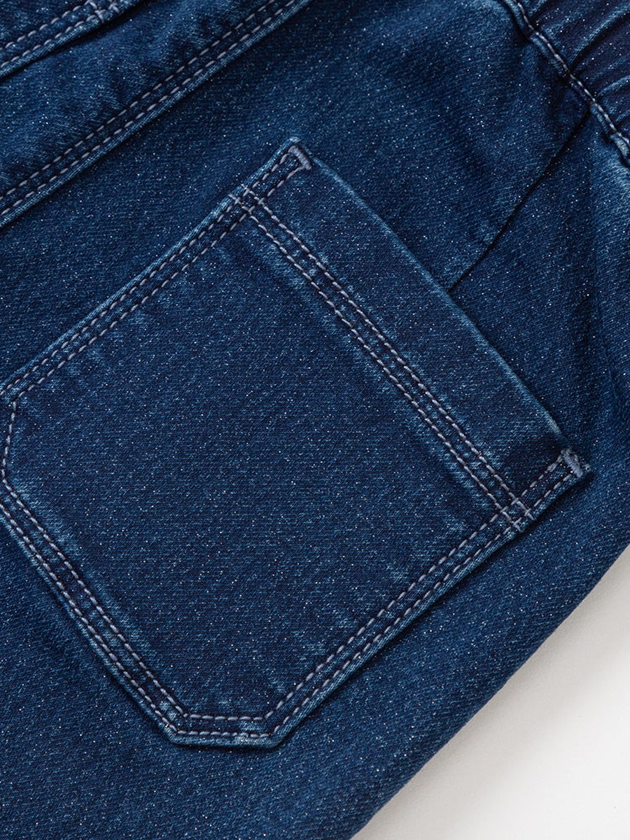 Ruffled Elastic Waist Jeans