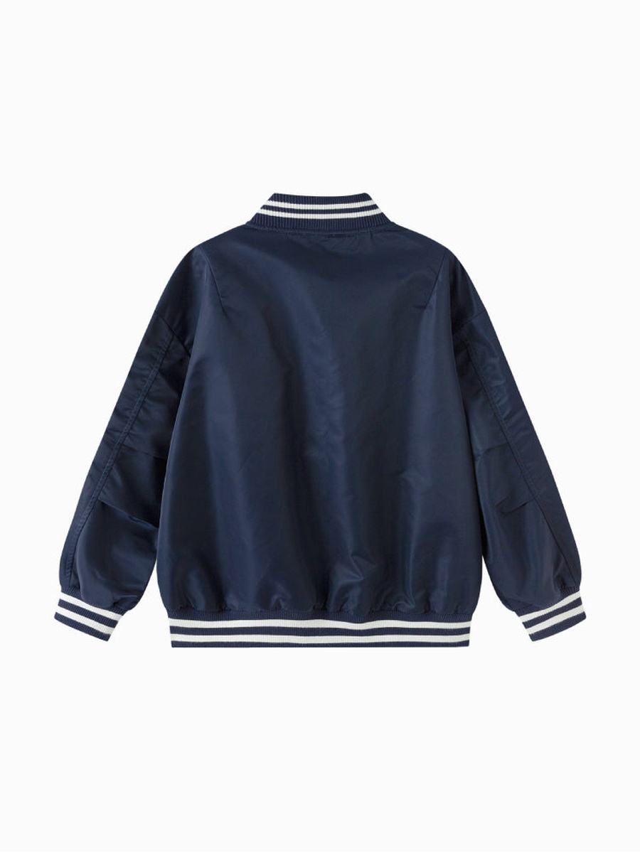 Varsity Zip-Up Jacket with Embroidery Patch