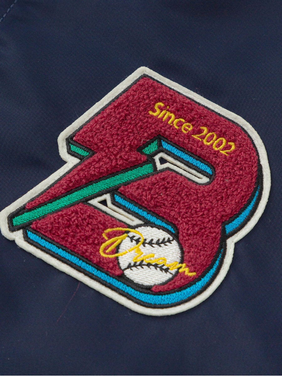Varsity Zip-Up Jacket with Embroidery Patch