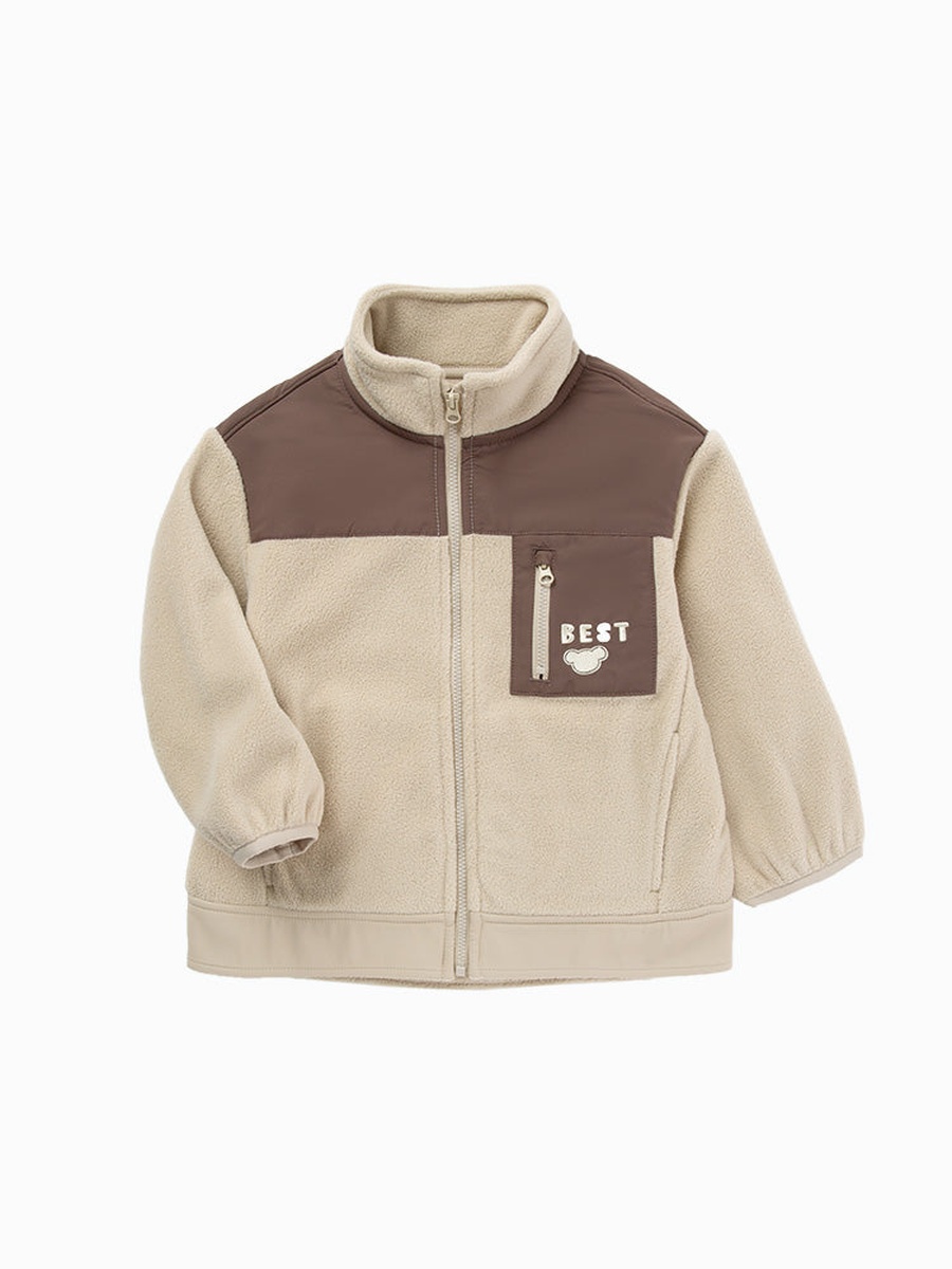 Color Block Plush Jacket