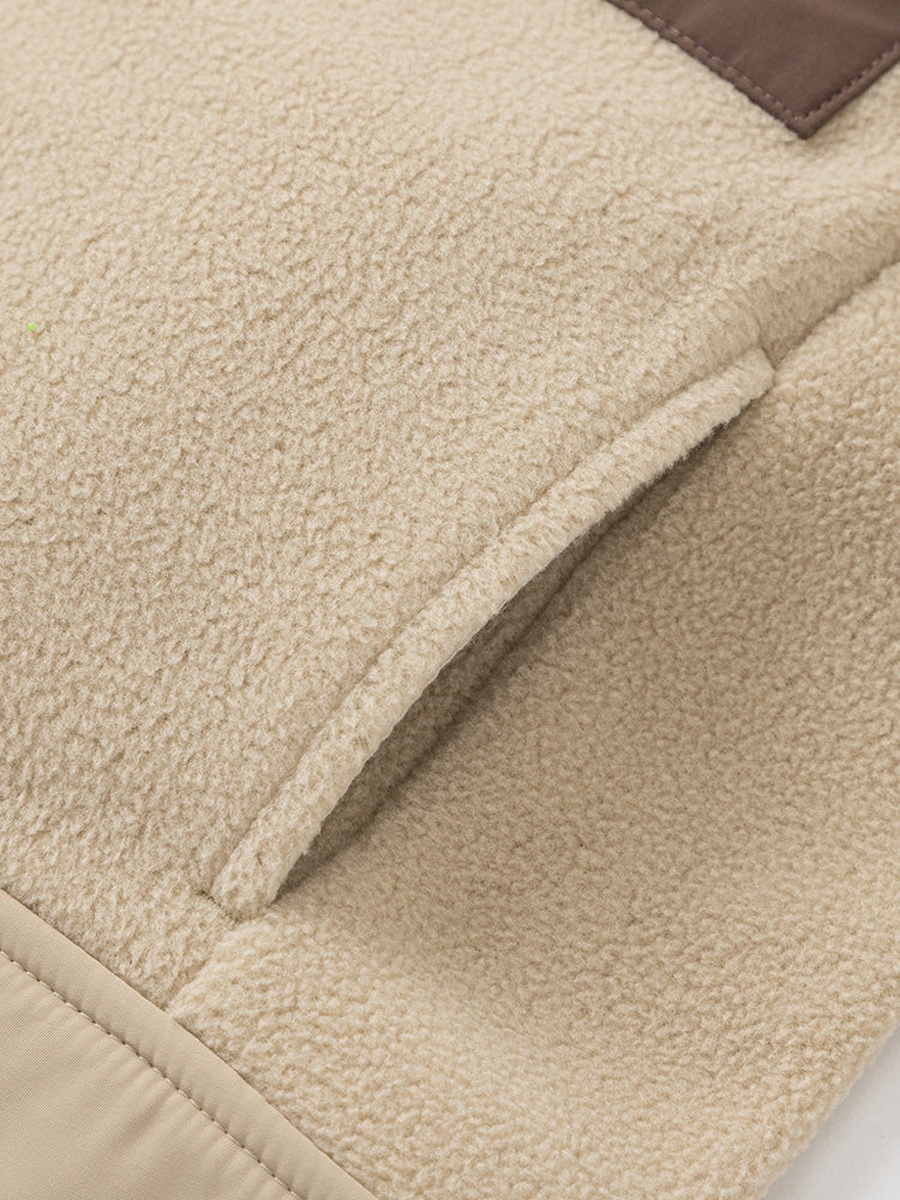 Color Block Plush Jacket