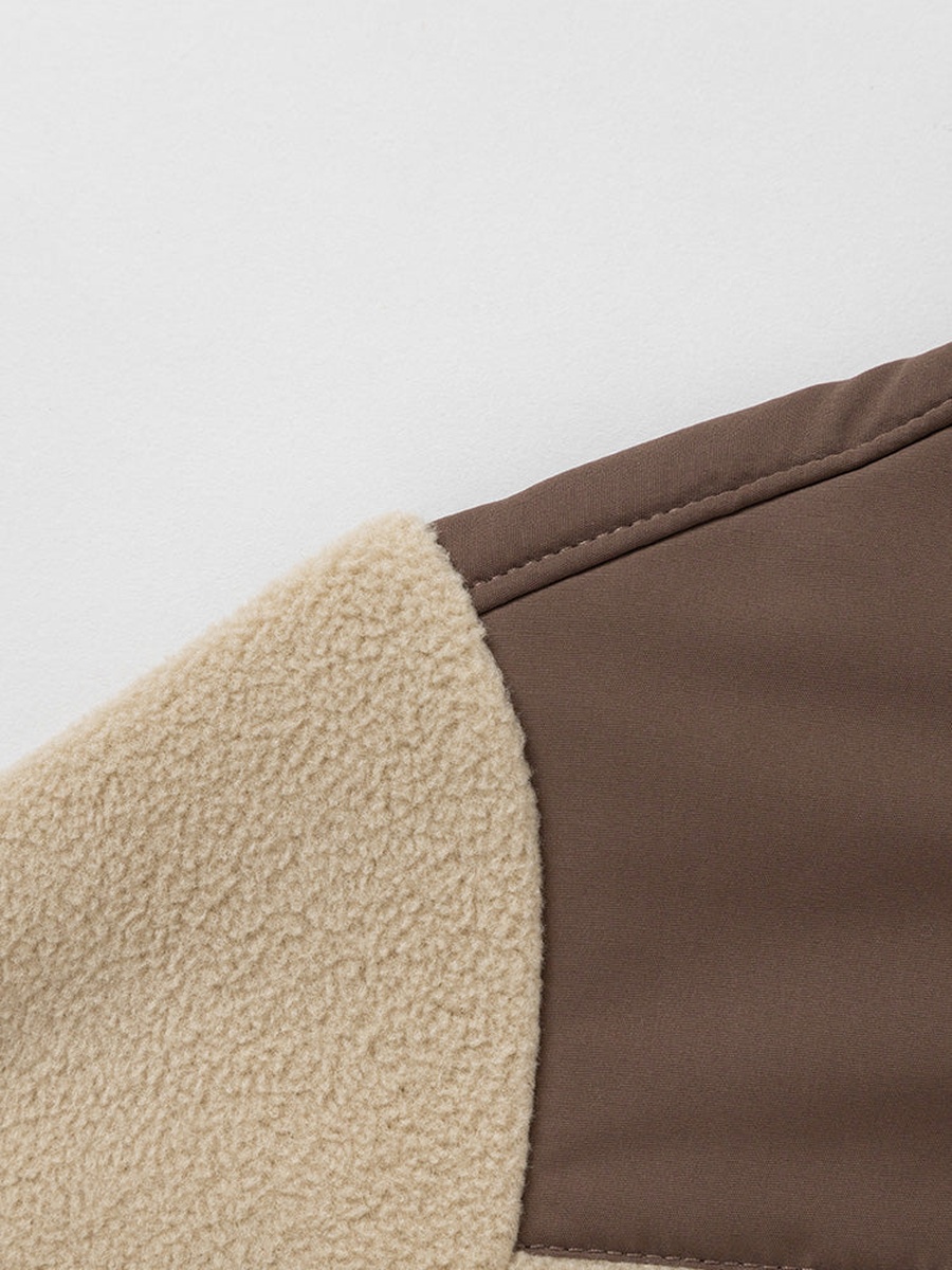 Color Block Plush Jacket