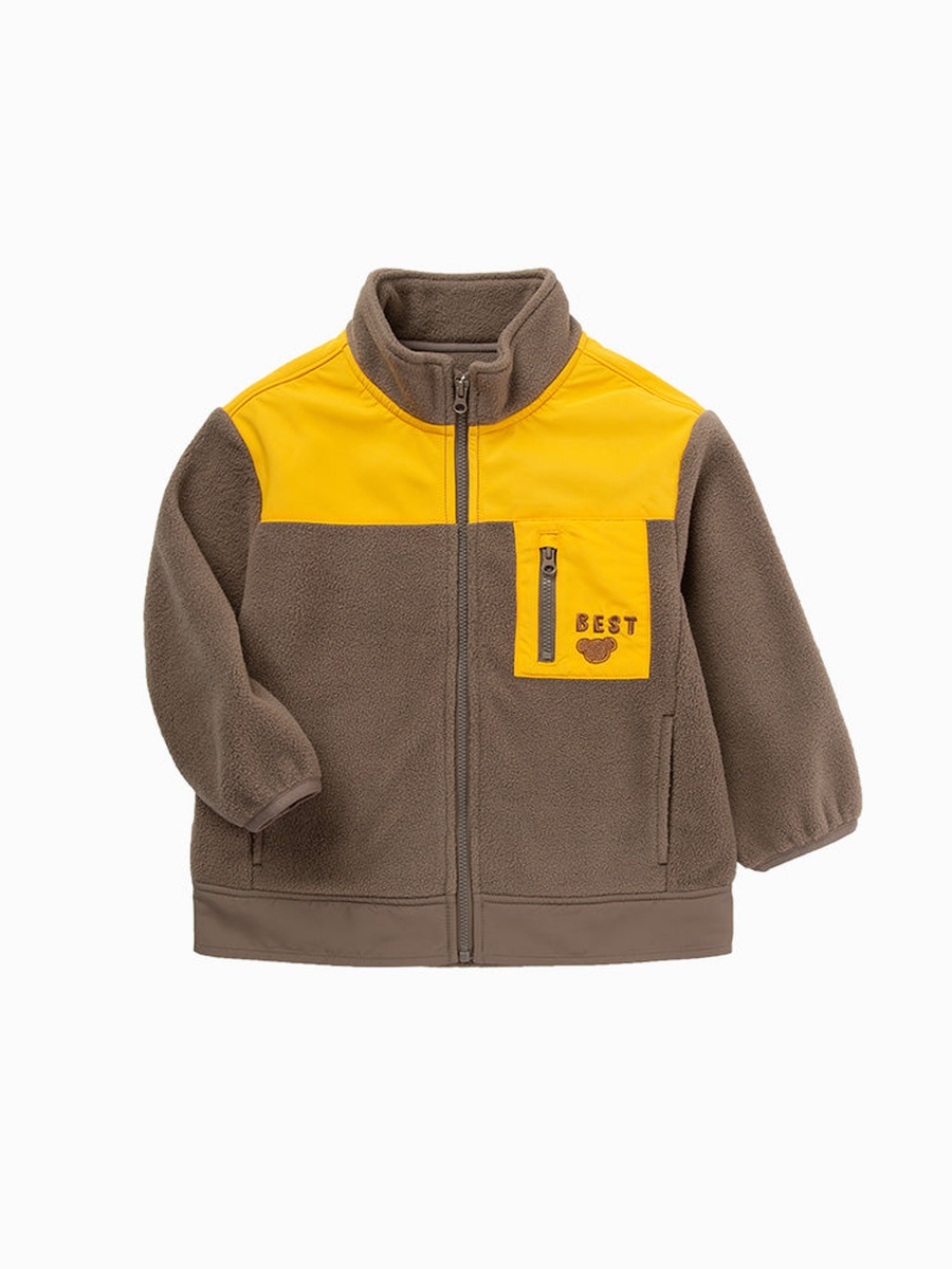 Color Block Plush Jacket