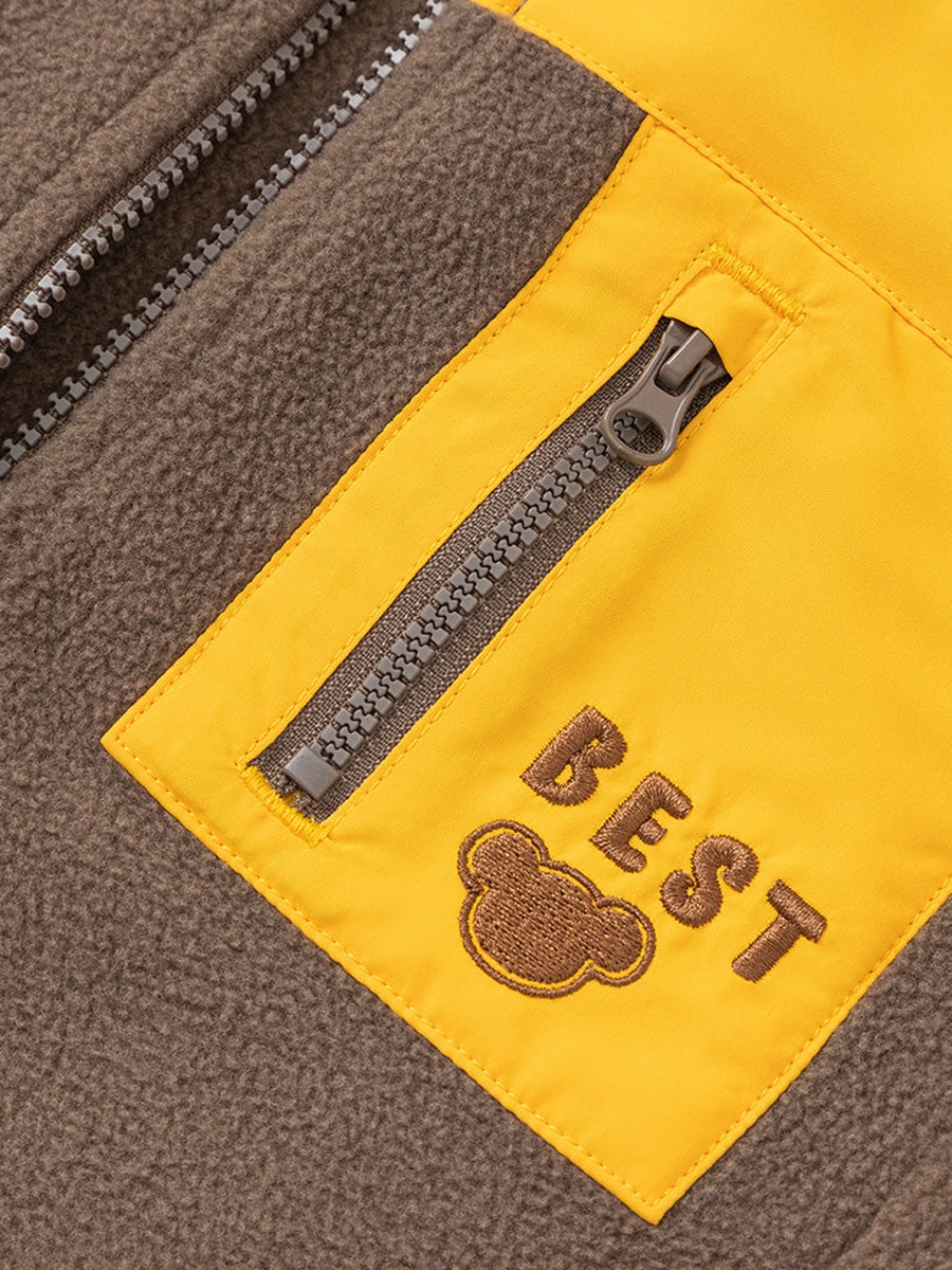 Color Block Plush Jacket