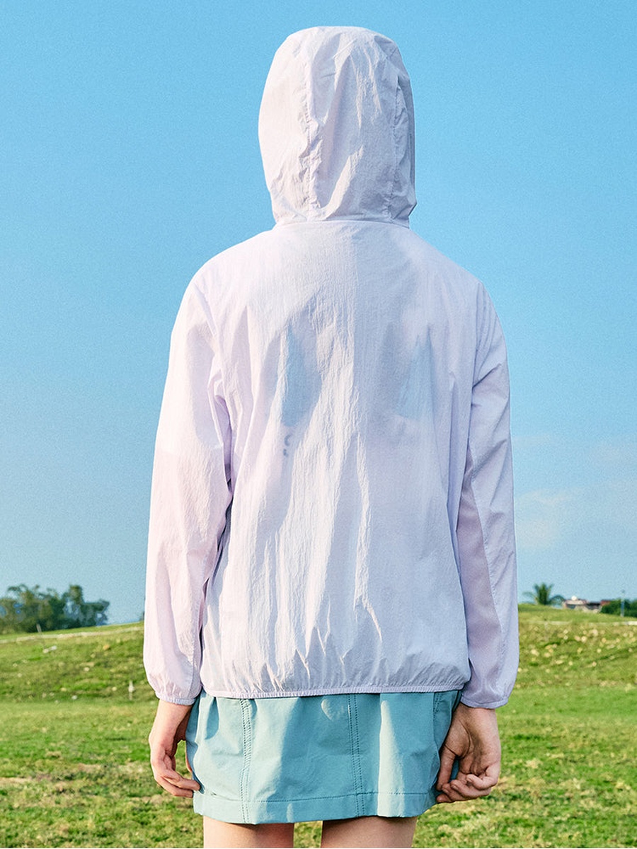 Hooded Jacket with Small Print