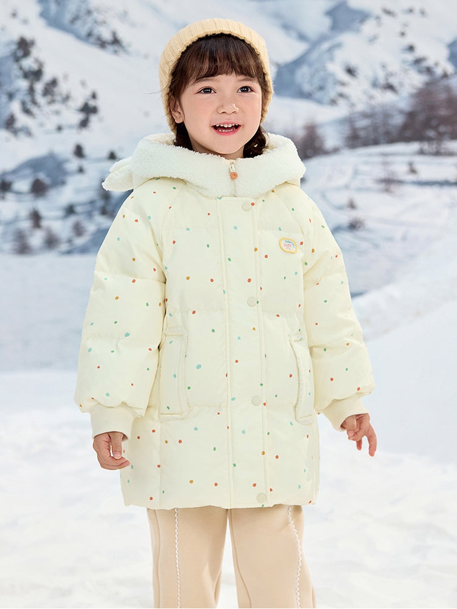 Printed Winter Coat with Hood