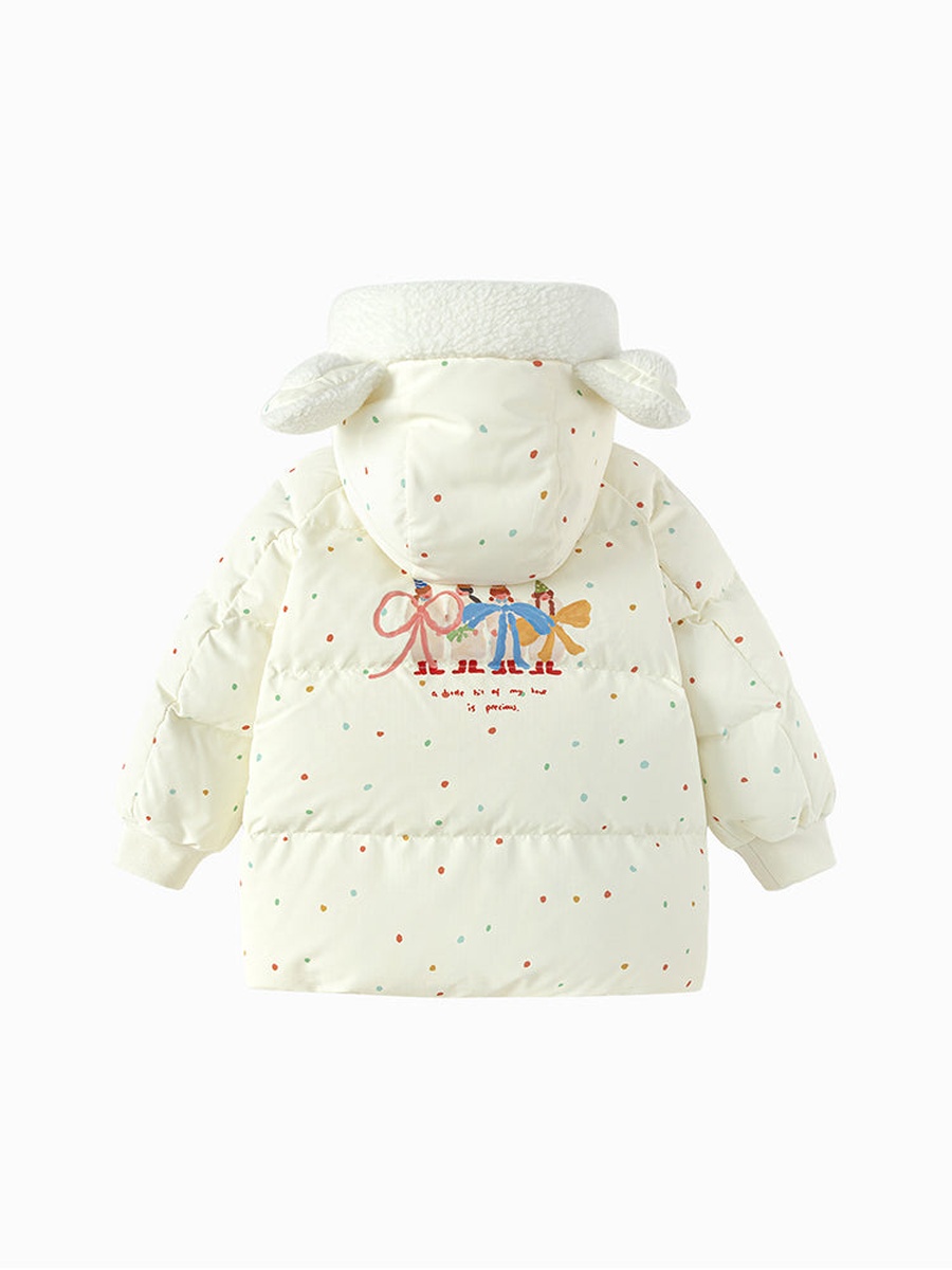 Printed Winter Coat with Hood