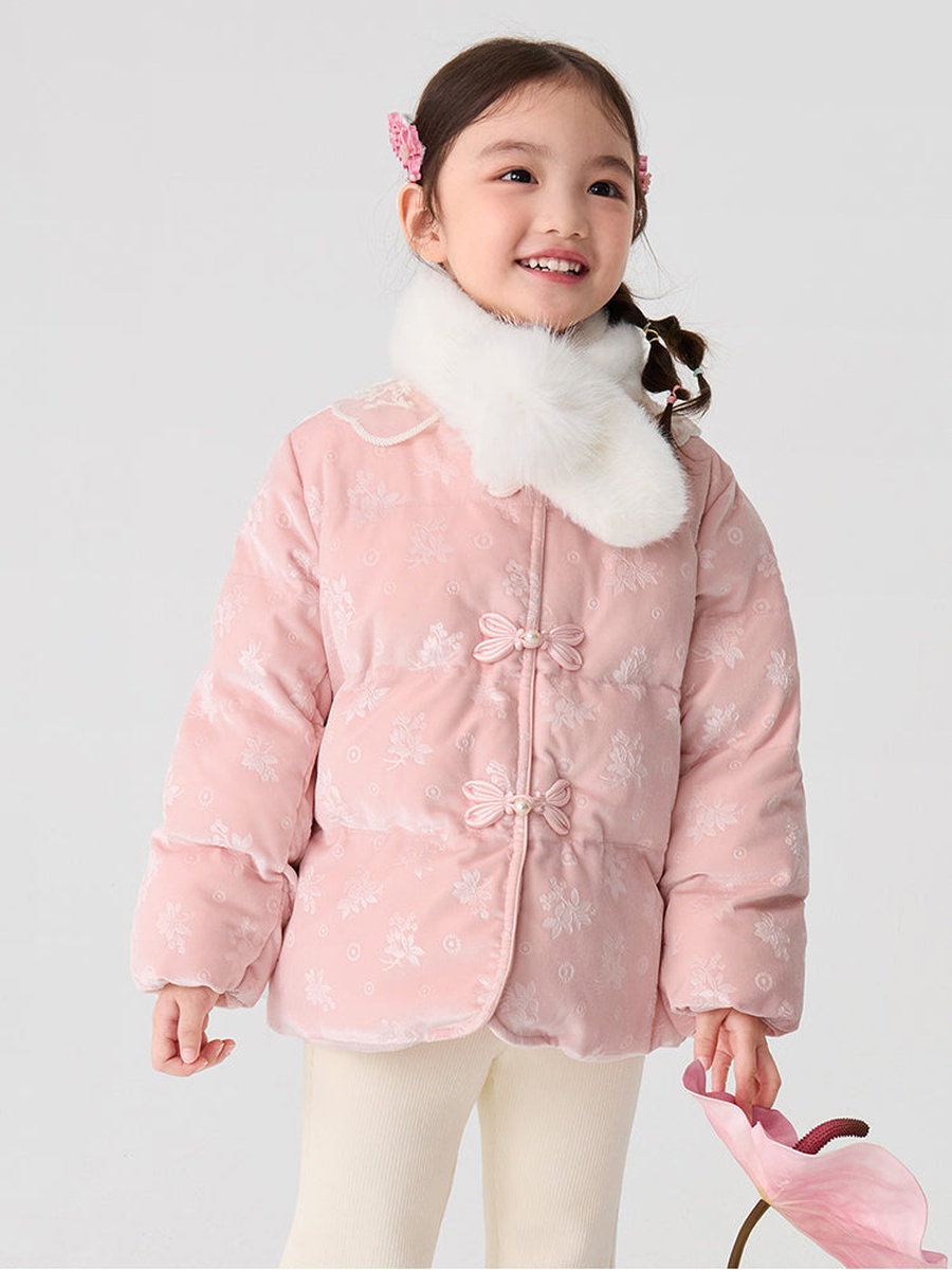 Padded Winter Coat with Neck Scarf