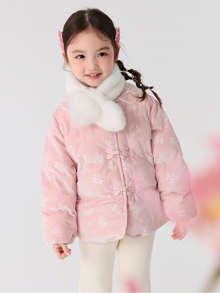 Padded Winter Coat with Neck Scarf