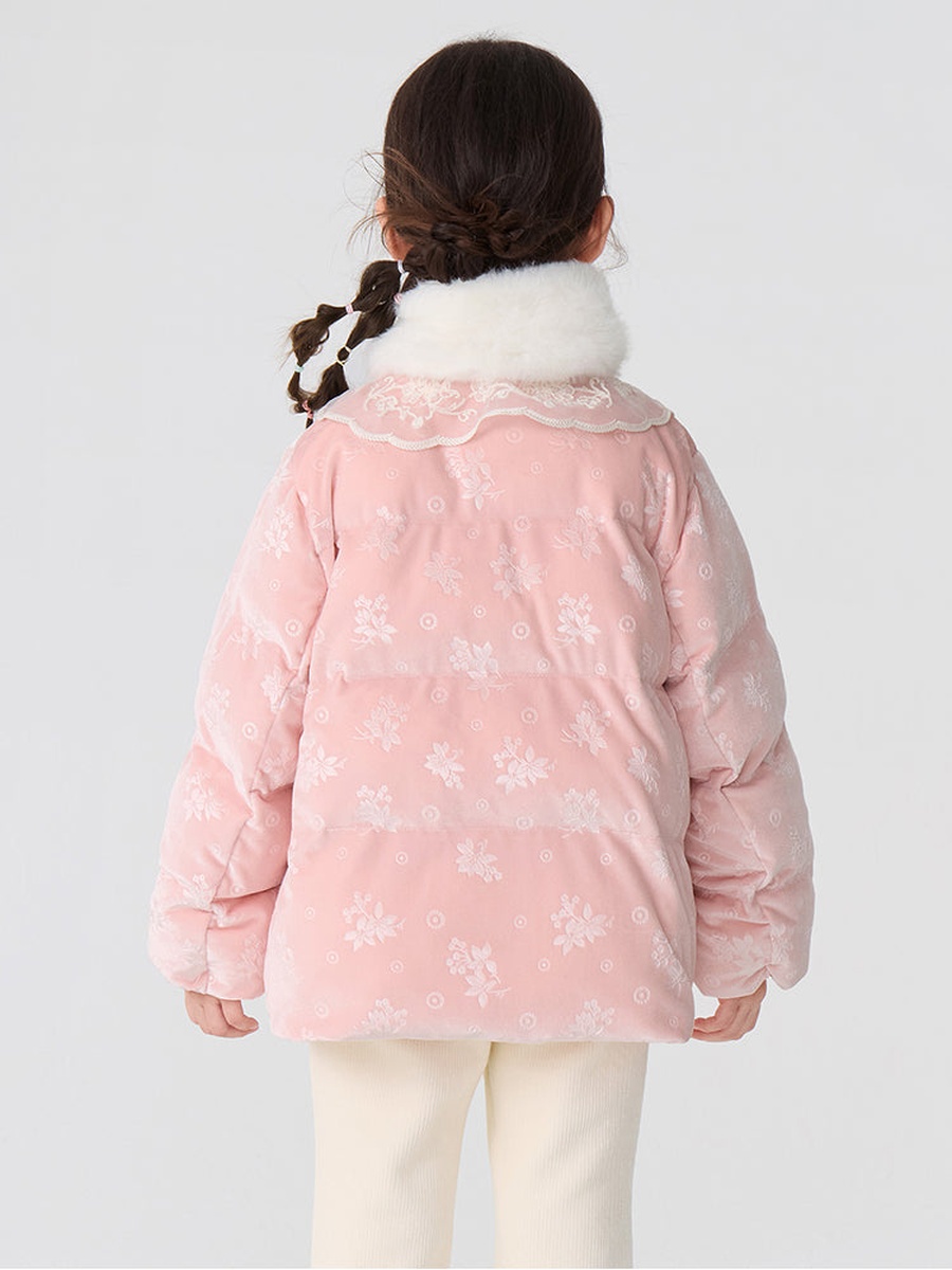 Padded Winter Coat with Neck Scarf