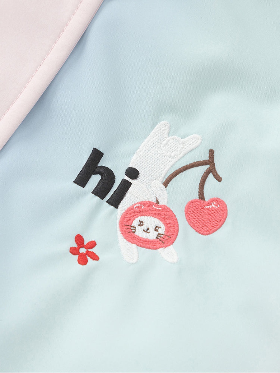 Colored Winter Coat with Embroidery