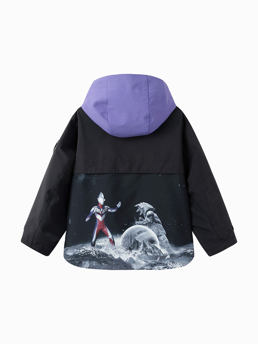 Color Block Jacket with Ultraman Print