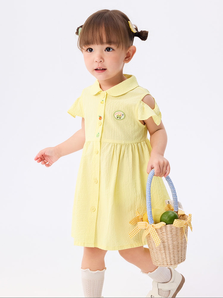 Cold Shoulder Sleeve Dress with Embroidery