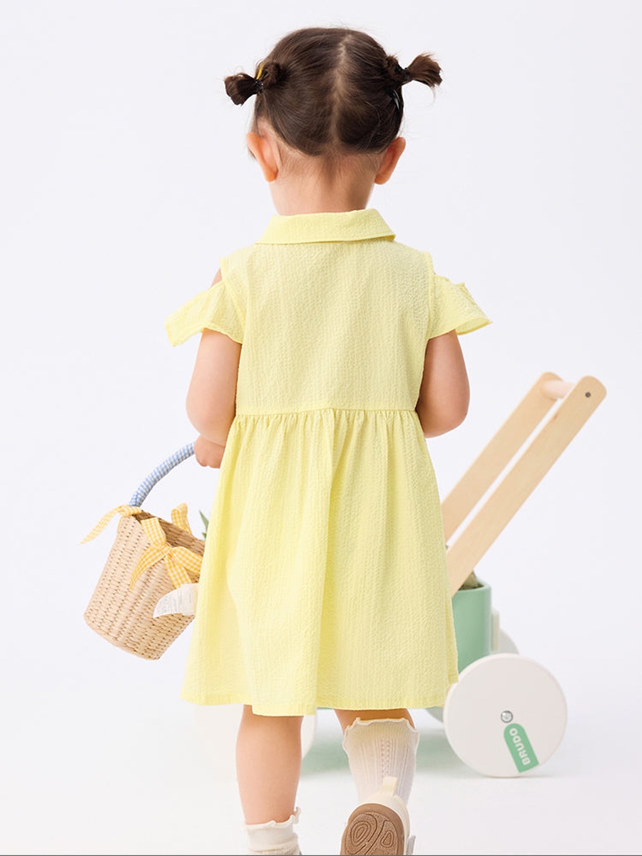 Cold Shoulder Sleeve Dress with Embroidery