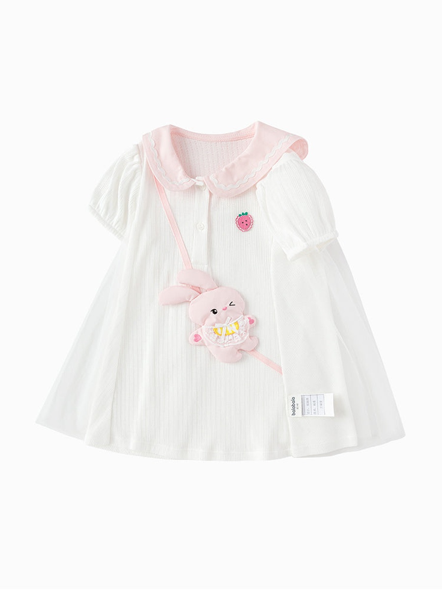 Bunny Applique Collared Dress
