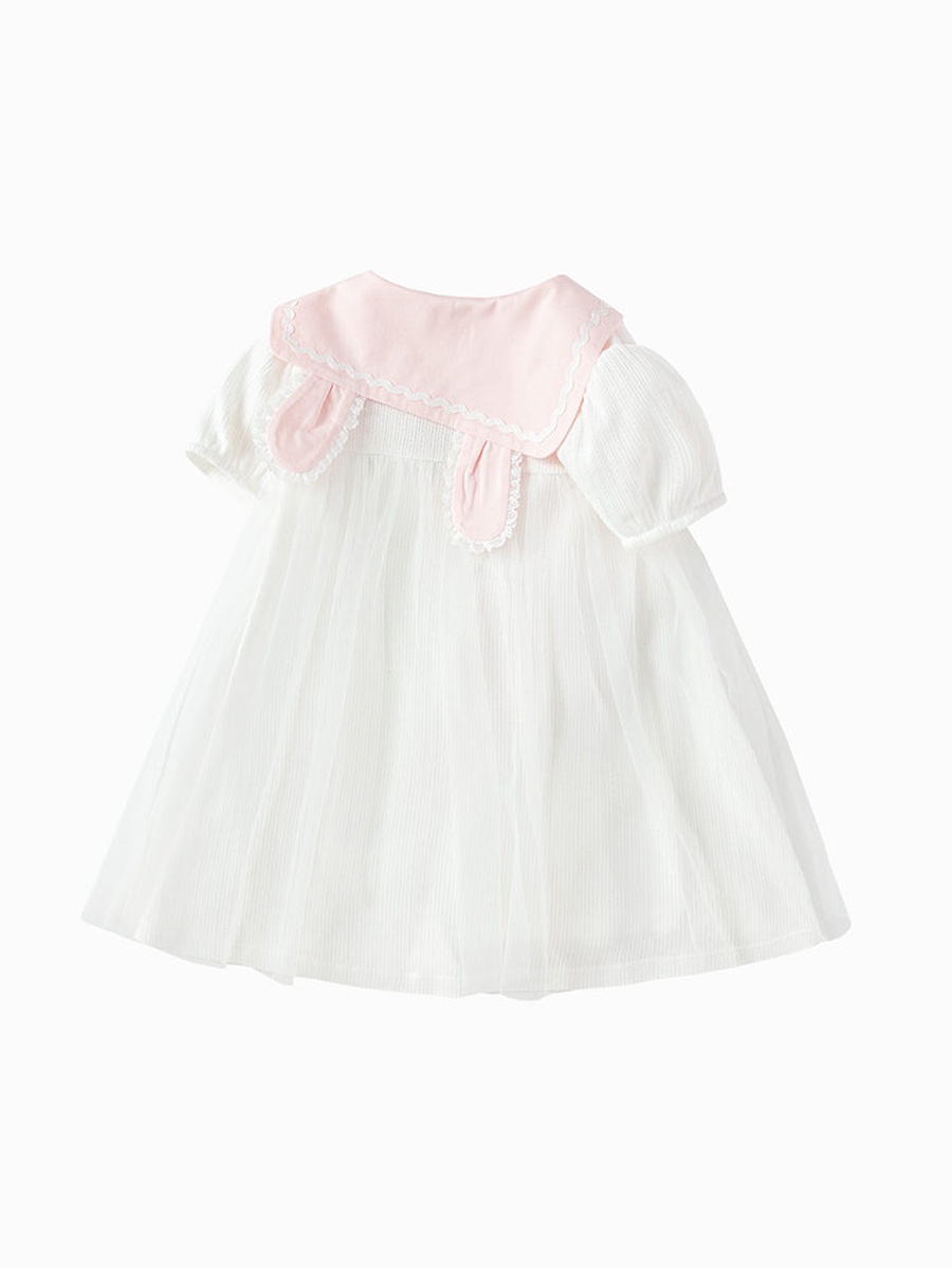 Bunny Applique Collared Dress