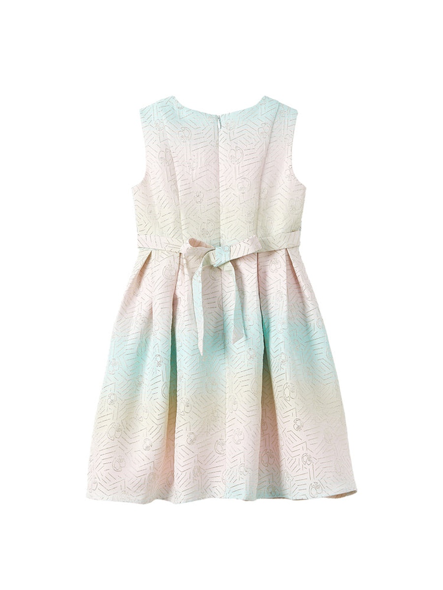 Box Pleated Dress with Metallic Thread