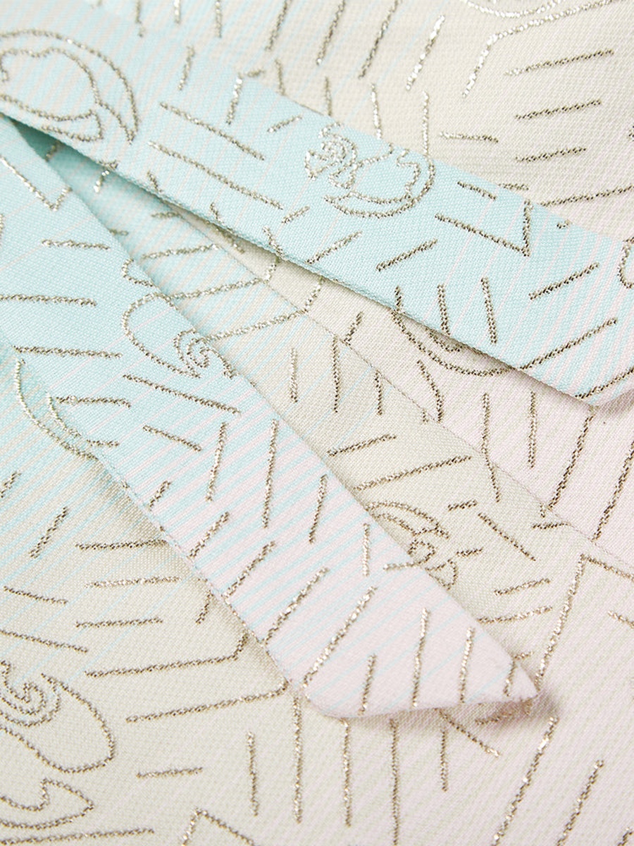 Box Pleated Dress with Metallic Thread