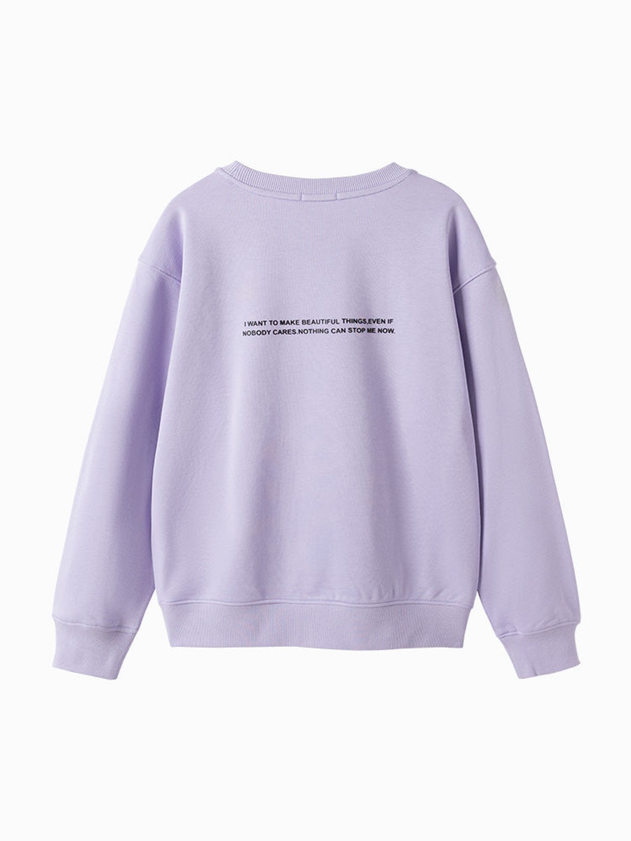 Sweatshirt with Slogan Print