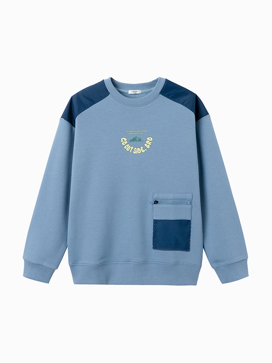 Round Neck Zip Pocket Sweatshirt