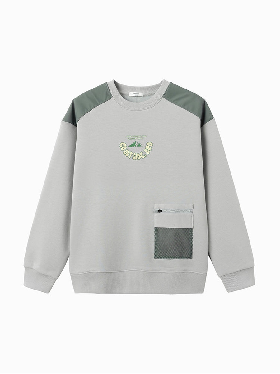 Round Neck Zip Pocket Sweatshirt