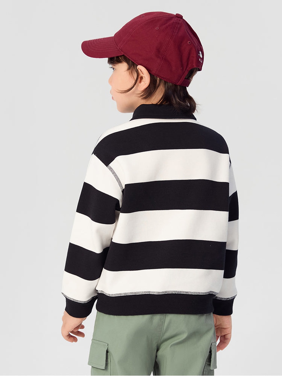 Striped Sweatshirt with Embroidery
