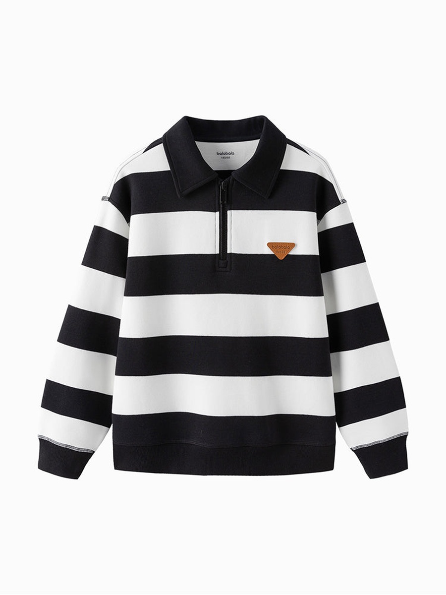 Striped Sweatshirt with Embroidery